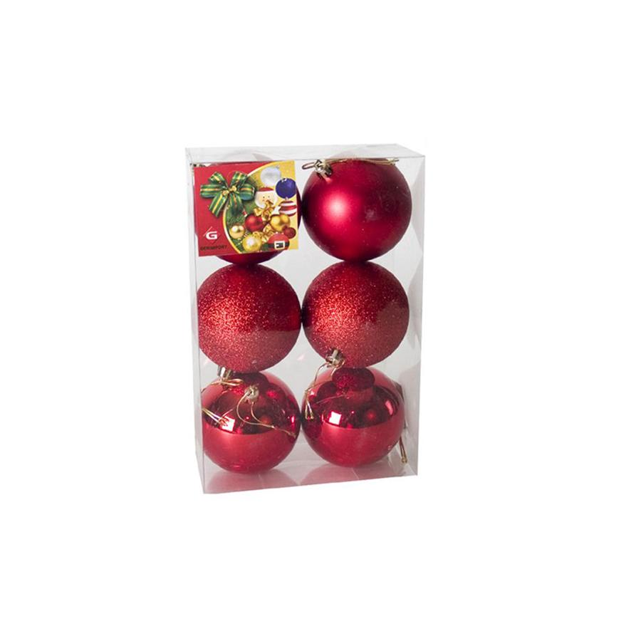 BOLAS DE NATAL VERMELHAS C/6