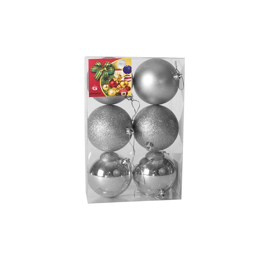 BOLAS DE NATAL PRATA CONJ.6