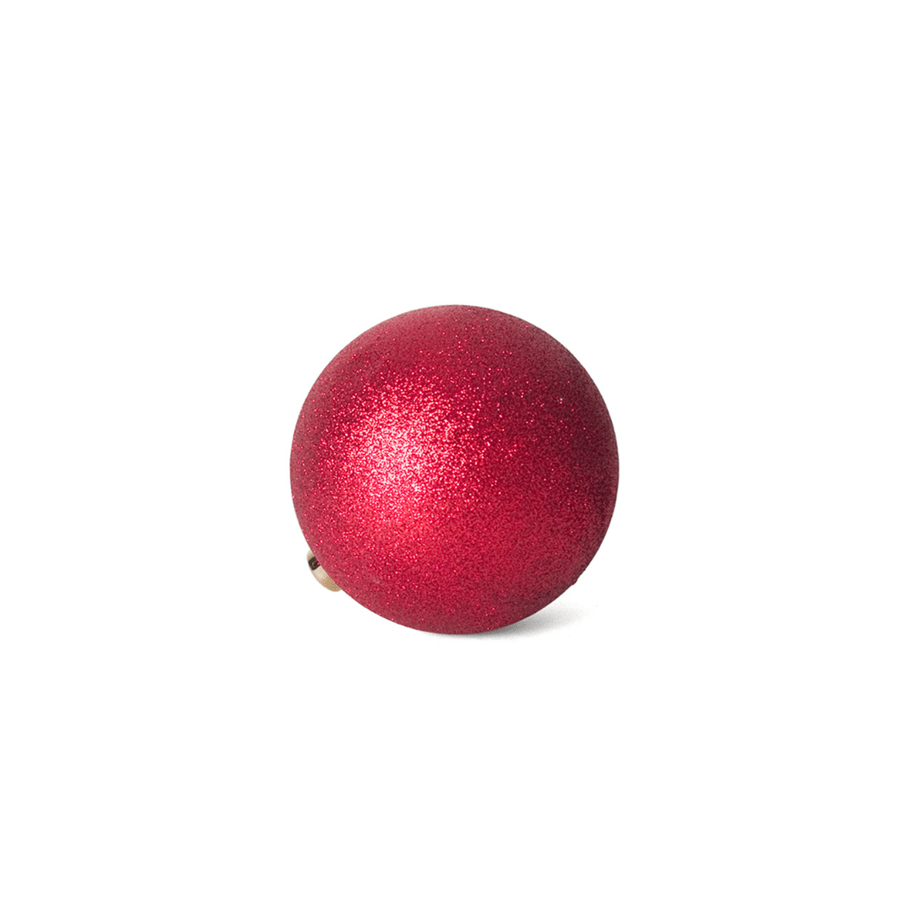 BOLAS DE NATAL VERMELHO COM BRILHANTES CONJUNTO 12