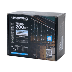 CORTINA NATAL 200 LED 6X0.5MTS BRANCO FRIO