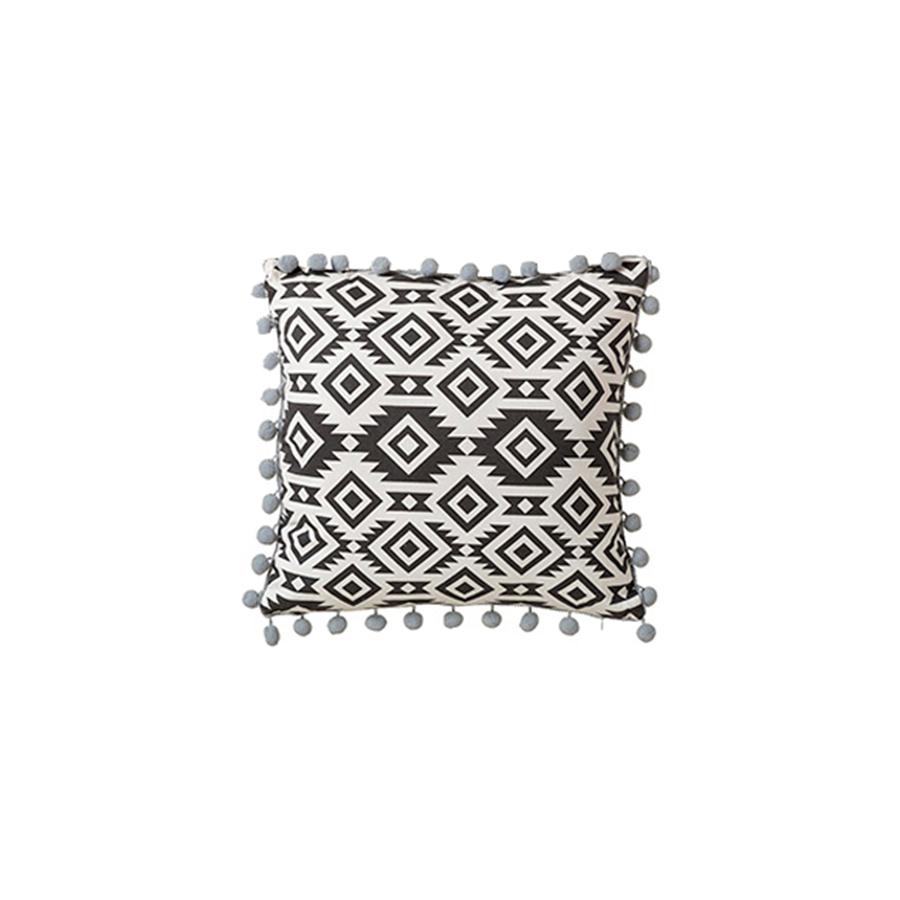 ALMOFADA PRETO/BRANCO LOSANGO 45x45CM