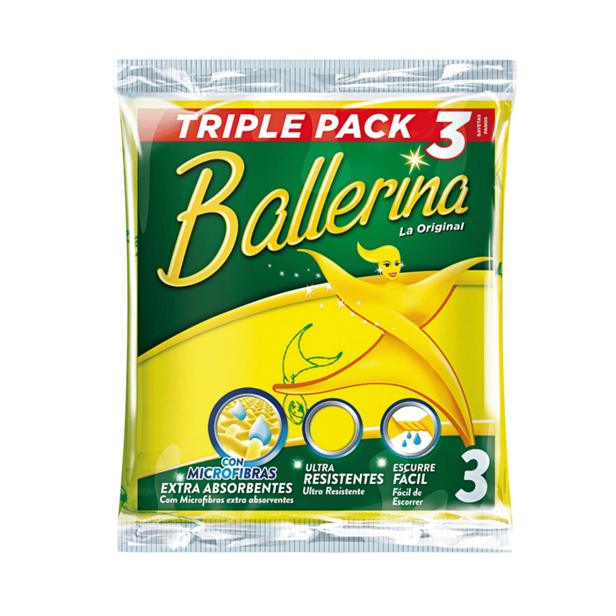 BALLERINA PANO MICROF. C/3 AMARELO