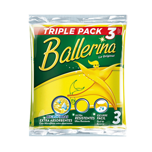 BALLERINA PANO MICROF. C/3 AMARELO BALLERINA PANO MICROF. C/3 AMARELO