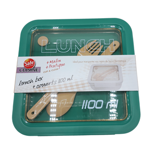 LANCHEIRA C/TALHERES VERDE 1100ML