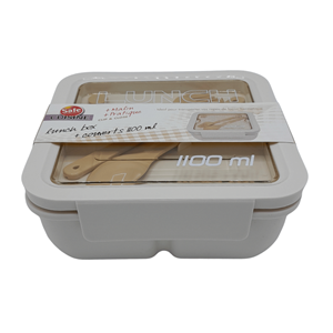 LANCHEIRA C/TALHERES BEGE 1100ML