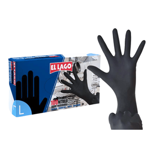 EL LAGO LUVA NITRILO PRETO C/100 TAM. L