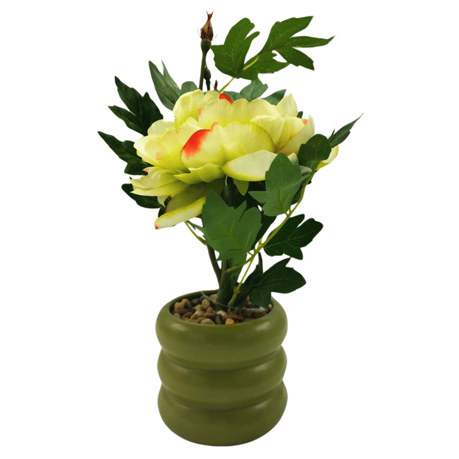 PEONIA AMARELA ARTIF. VASO
