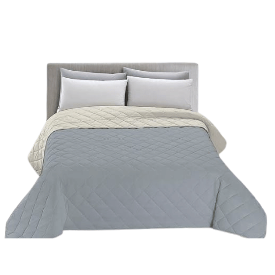 COLCHA BOUTY BICOLOR CINZA SOLTEIRO 160X240CM