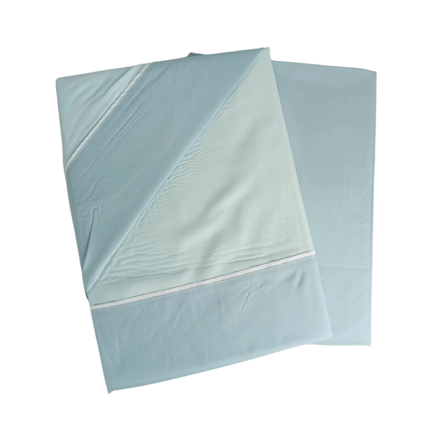 JOGO CAMA CASAL BICOLOR TURQUESA