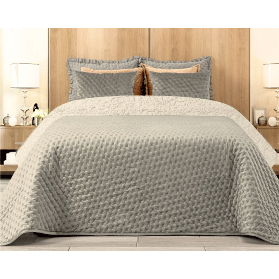 EDREDÃO POLAR 220X240CM CASTANHO