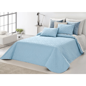 COLCHA CLAIRE CASAL AZUL C/ALMOFADAS