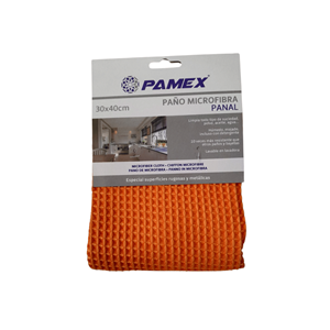 PANO MICORFIBRA QUADROS LARANJA