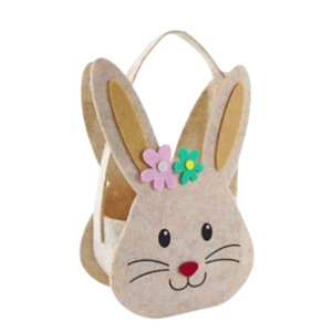 CESTA FELTRO PÁSCOA C/COELHO 15X25CM CREME CESTA FELTRO PÁSCOA C/COELHO 15X25CM CREME