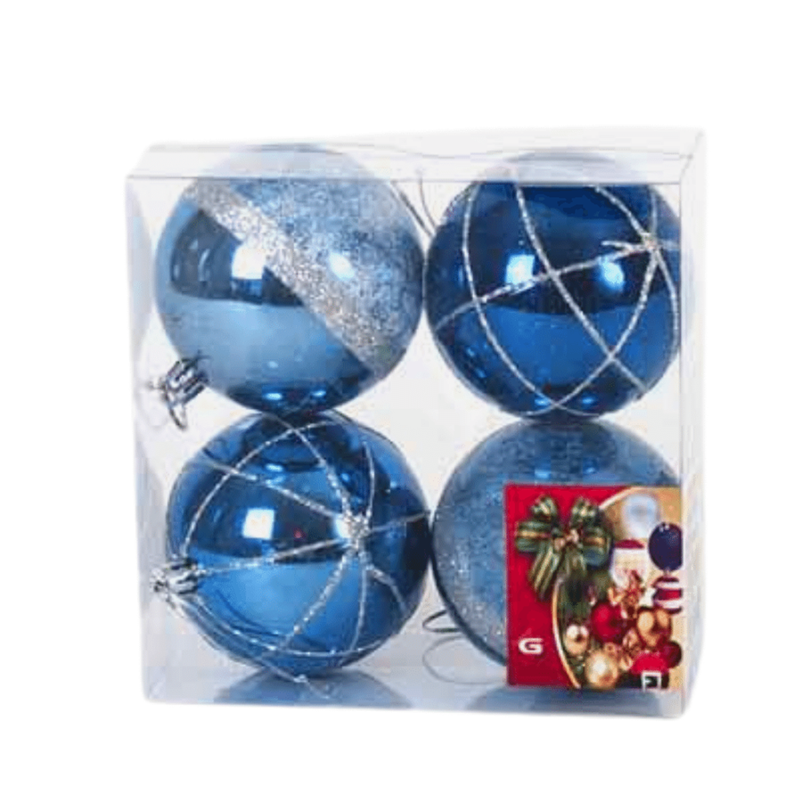 BOLA DE NATAL CONJUNTO DE 4 AZUL