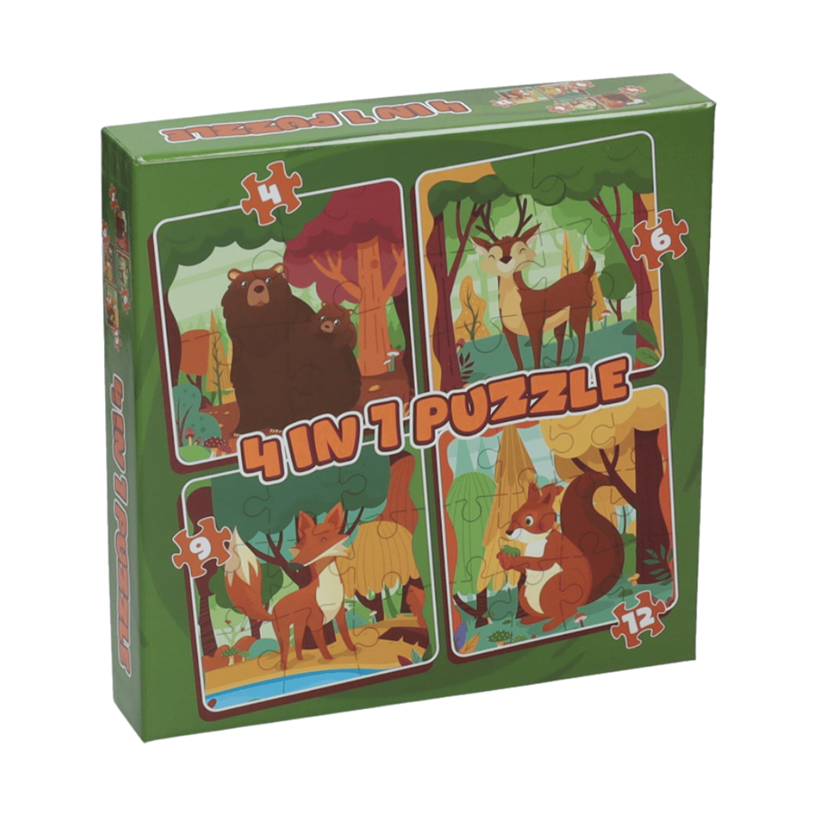 PUZZLE 4EM1 ANIMAIS FLORESTA