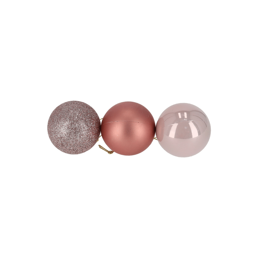 BOLAS DE NATAL ROSA ESCURO, CLARO E BRILHANTES CONJUNTO 16