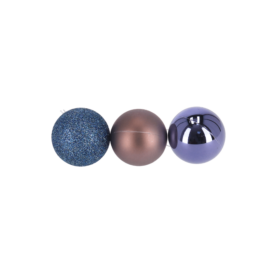 BOLAS DE NATAL AZUL ESCURO, CLARO E BRILHANTES CONJUNTO 16