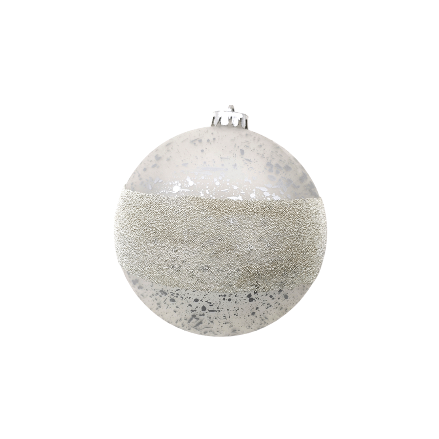 BOLAS DE NATAL FITA PRATEADA BRILHANTES CONJUNTO DE 6