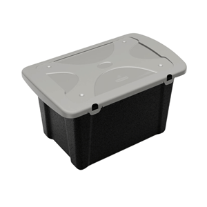 PRACT CAIXA ORG. 50LTS PRETO C/TAMPA CINZA